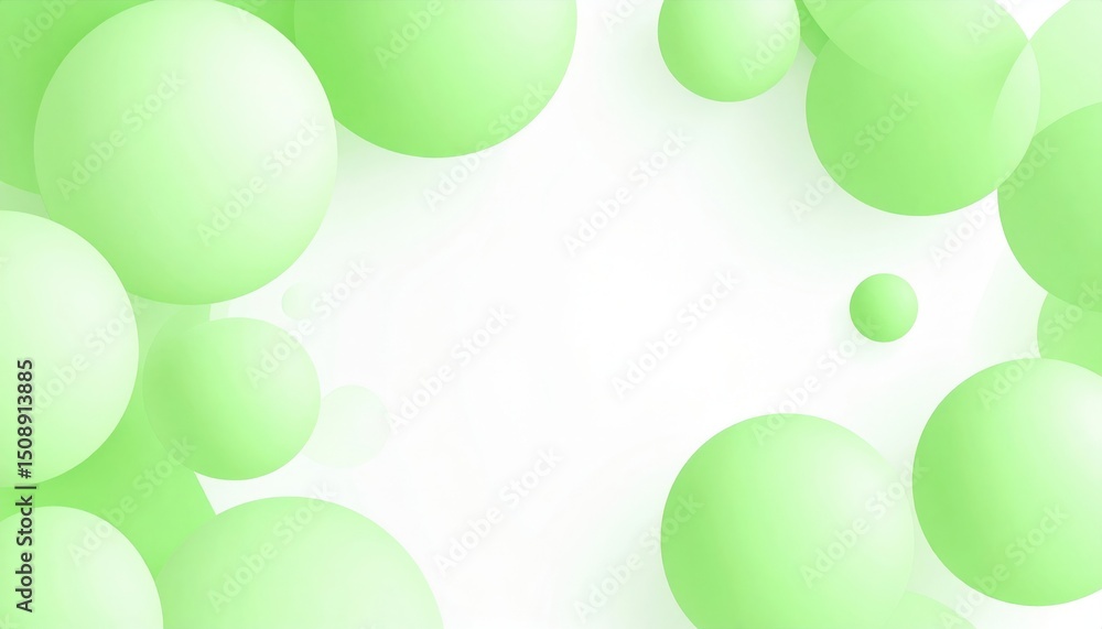 Poster dynamic green circles background abstract design digital art minimalist style bright environment vis