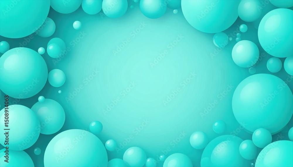 Poster colorful bubbles floating abstract background digital art vibrant environment top view visual concep