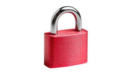 Naklejka premium Security Red Lock: A vivid close-up of a red padlock, symbolizing safety, security, and protection, set against a clean backdrop, evokes trust and peace of mind.