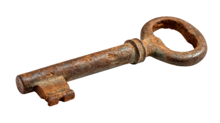 Vintage Key: A weathered antique key, rich with history, rests with intricate details and a charming aesthetic. Perfect for evoking a sense of nostalgia and timeless elegance.