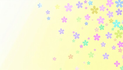Colorful floral background design with pastel flowers digital art bright environment abstract viewpoint