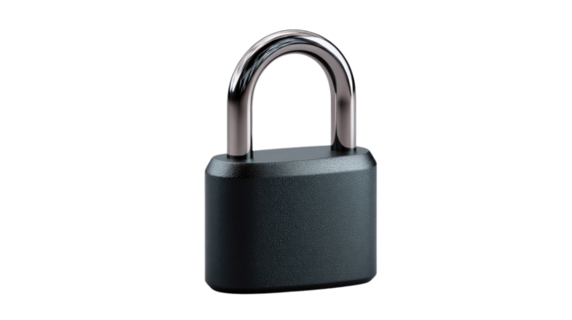 Secure and Protected: A solitary padlock, stands as a strong emblem of security, safety, and protection. This image reflects the concept of privacy and the act of safeguarding valuable assets.