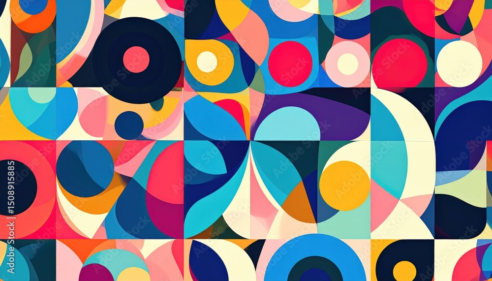 Aufkleber vibrant abstract art composition digital medium colorful patterns creative space eye-level view arti