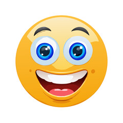 Fototapeta premium Joyful Waving Emoji with Happy Expression