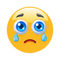 Crying Face Emoji with Tears

