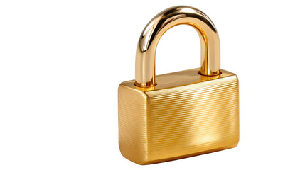 Fototapeta premium Gold Padlock: A lustrous gold padlock gleaming with security and protection. Its smooth surface reflects light, evoking trust and impenetrability.