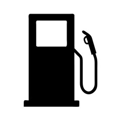 Black Silhouette of a Gas Pump Icon

