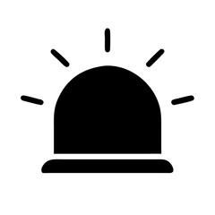 Black Silhouette of an Emergency Siren or Beacon Icon

