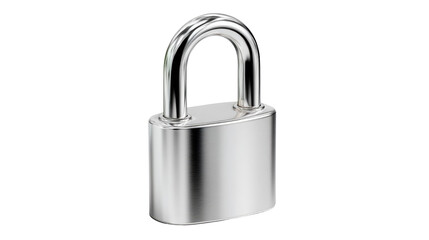 Fototapeta premium Secure Sentinel: A close-up studio shot of a shiny, silver padlock, symbolizing security, safety, and protection in its simple yet strong design.