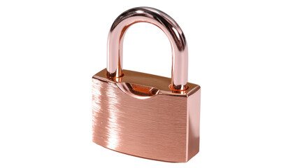 Fototapeta premium Security and protection: A sleek and secure padlock, rendered in a rich metallic hue, symbolizing the essence of safety, privacy, and steadfast protection. 