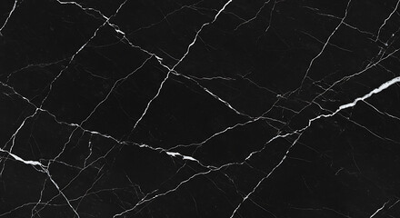 Black Marble Texture with Elegant White Veins Natural Stone Seamless Surface Background