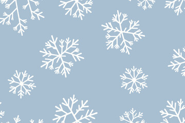 Delicate White Snowflakes on Light Blue Background - Winter Holiday Pattern - Perfect for Christmas Cards and Festive Designs - Add a Touch of Winter Wonder