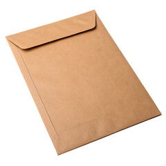 A Large A4 blank brown envelope isolated on transparent background