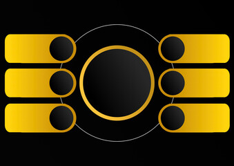 Abstract Gold and Black Circular Infographic Template