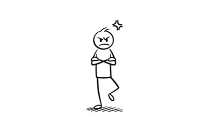 Simple Stick Figure Depicting Anger and Frustration