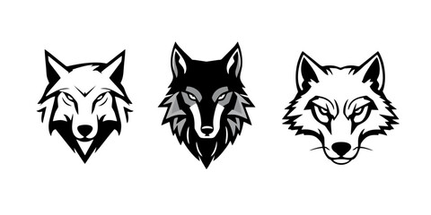 Alpha Wolf Logo, Animal Mascot Vector Set