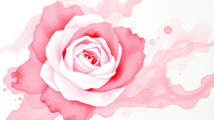 Delicate pink watercolor rose flower background design