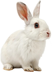 Obraz premium Adorable White Rabbit with Soft Fur Isolated on transparant background
