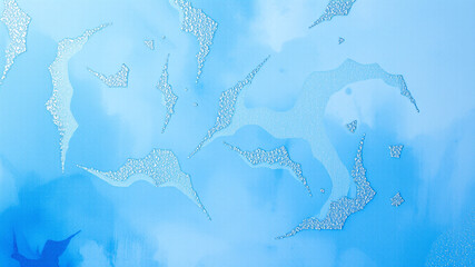 Abstract blue background design with silver glitter texture