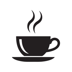 Black Teacup Logo Design Element Vector