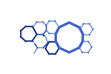 Obraz premium Blue Hexagon Network Graphic- Abstract Scientific Connection Illustration- Digital Technology Structure Design for Backgrounds and Presentations
