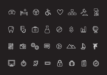 Office and Business Editable Icons set. Vector illustration in modern thin line style of business related icons: teamwork, documents, devices, and more. Pictograms and infographics for mobile apps.