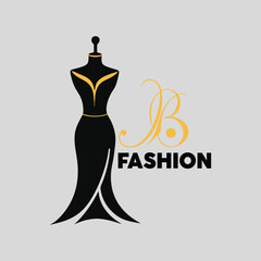 Elegant Fashion Logo Design with Mannequin and Letter B