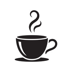 Modern Teacup Icon Isolated on White