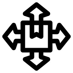 Distribution icon with line and simple style