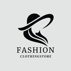 Elegant Fashion Logo Design with Woman Silhouette and Hat Icon