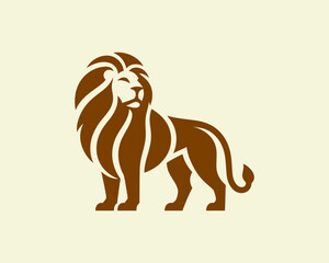 Lion Full Body Logo In Flat Vector Format