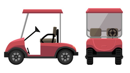 Fototapeta premium flat vector side view of golf cart car vehicle