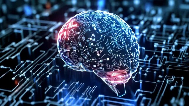 A neural brain network glowing, symbolizing advanced tech and centralized control systems