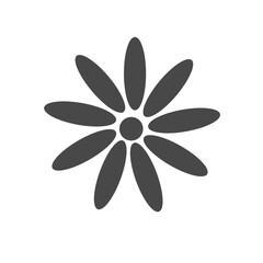 Stylized flower with shining petals on a white background.