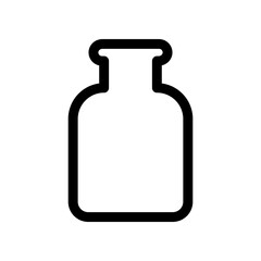 Minimalist Black Outline of a Bottle on White Background