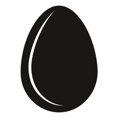 Shiny black and white circle egg button icon vector illustration with a glossy reflection