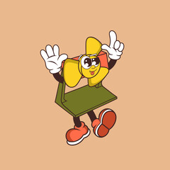Retro character design of funny fan