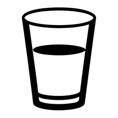 Different types of drinking glasses including water and milk on a clean white background