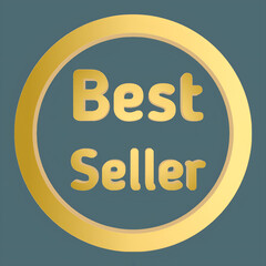 Best Seller Badge Icon – Gold Seal Label for Top Rated Products & Services