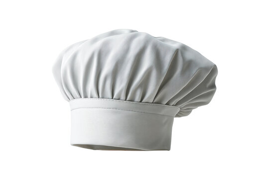 PNG Classic white chef hat with pleated design against black background