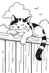 Doodle Art - Cute Cat © Fadil Rambey