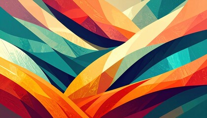 Obraz premium Vibrant abstract patterns digital art colorful waves modern design artistic style bold composition