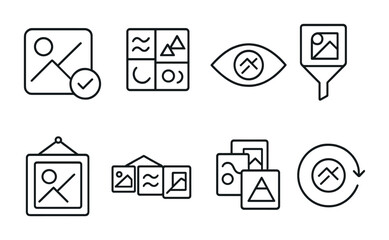Photo management and organization icons for digital design projects