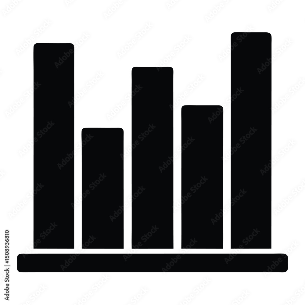 Poster data analyst element isolated bar chart on white background