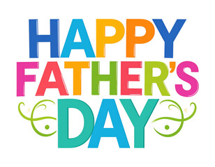 Bold and Modern Happy Father&rsquo;s Day Typography &ndash; PNG Transparent background. 