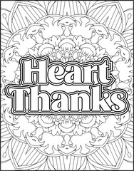 Gratitude Motivational Quote Coloring Page for Adults. 