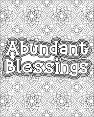 Gratitude Motivational Quote Coloring Page for Adults. 