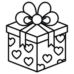 Gift Box with Hearts Icon A Solid Symbol of Love and Affection Perfect for Valentine s Day or Special Occasions