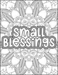 Gratitude Motivational Quote Coloring Page for Adults. 