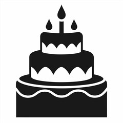 A clear and easy-to-understand name for the image could be:
Happy birthday cake with candles and sweet decorations illustration